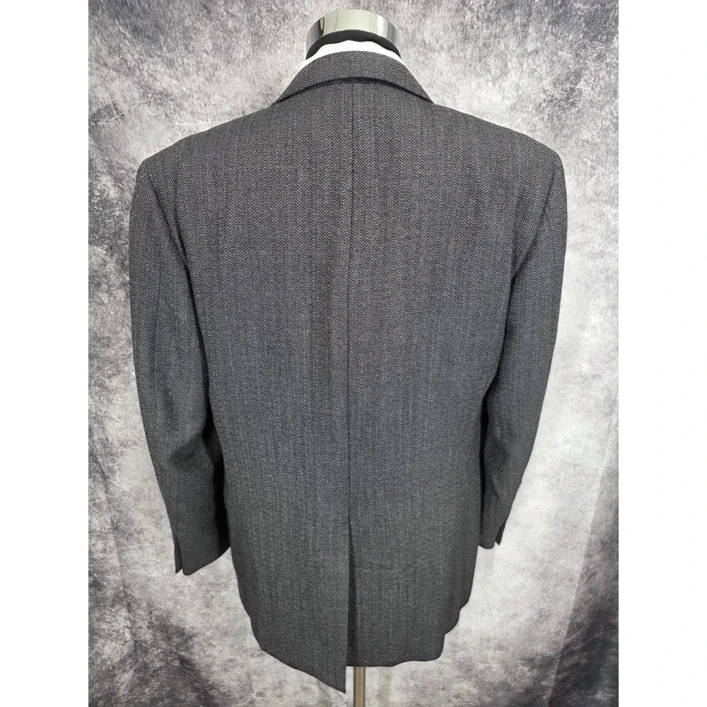 Hickey Freeman Blazer Mens 42R Gray Herringbone Sports Coat‎ Jacket  2 B Wool